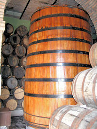 Barrels and reposado aging tank