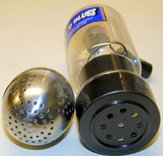 Working end of Egg Static mic (left) and Bottle O' Blues